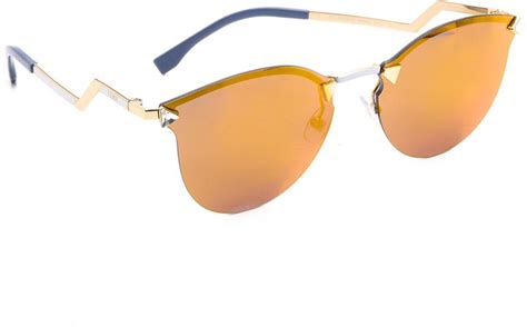 iridia 393 fendi|Fendi Women's Iridia Rimless Bottom Sunglasses, Gold/Multi .